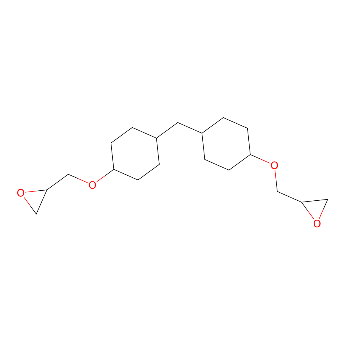 1,1'-Methylenebis(4-(2,3-epoxypropoxy)cyclohexane) molecular structure, CAS 59333-65-2