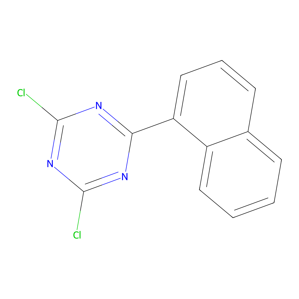 1,3,5-Triazine, 2,4-dichloro-6-(1-naphthalenyl)- molecular structure, CAS 59336-36-6