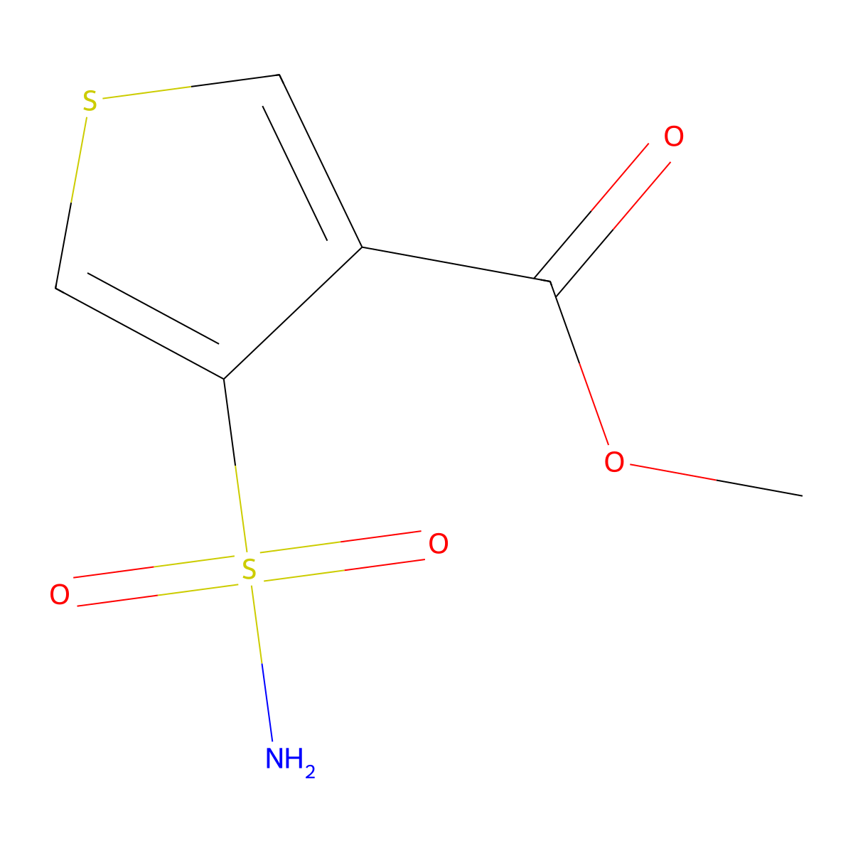 3-Thiophenecarboxylic acid, 4-(aminosulfonyl)-, methyl ester molecular structure, CAS 59337-78-9