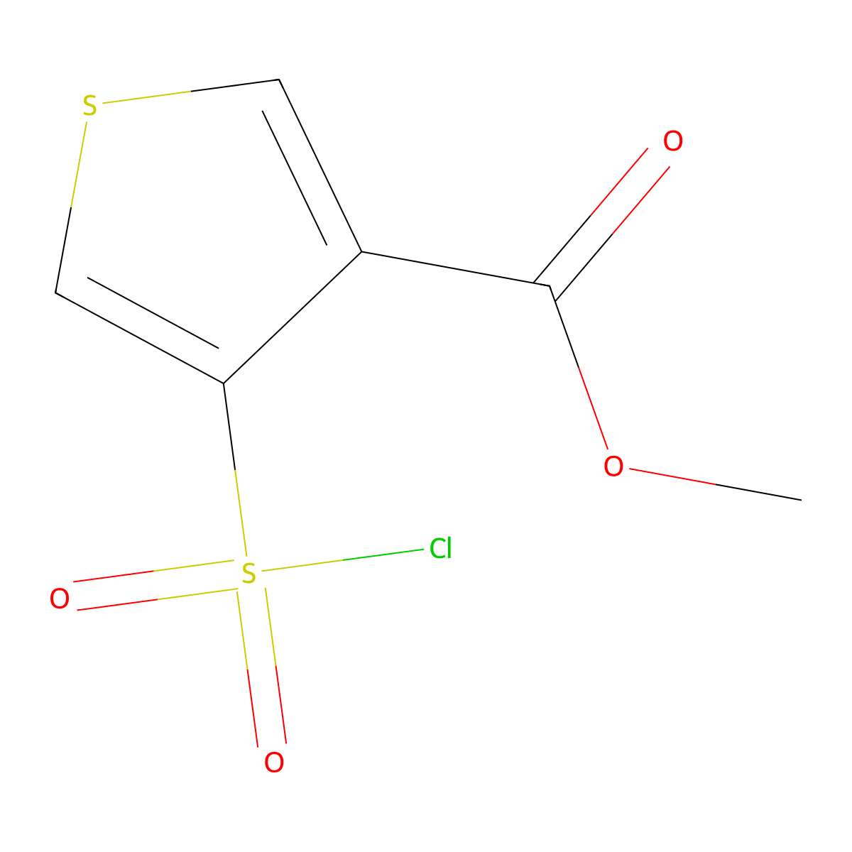 Methyl 4-(chlorosulfonyl)thiophene-3-carboxylate molecular structure, CAS 59337-85-8