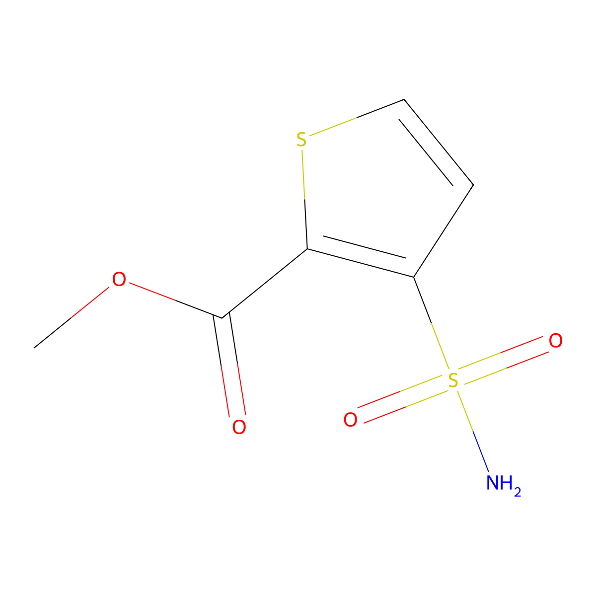 Methyl 3-(aminosulfonyl)-2-thiophenecarboxylate molecular structure, CAS 59337-93-8