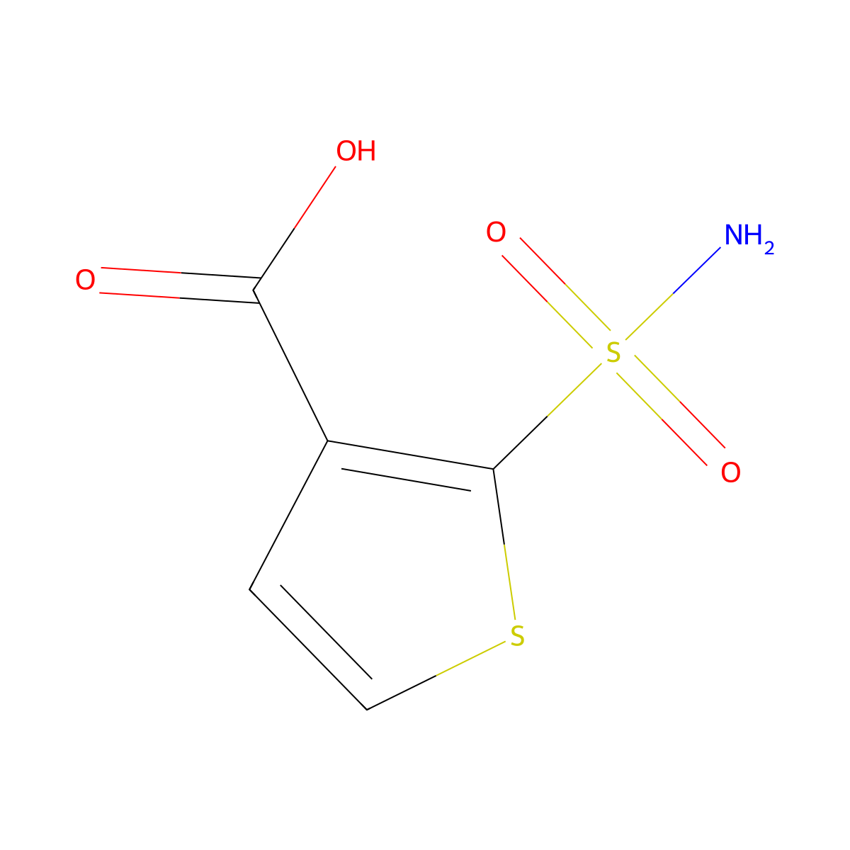 2-Sulfamoylthiophene-3-carboxylic acid molecular structure, CAS 59338-06-6