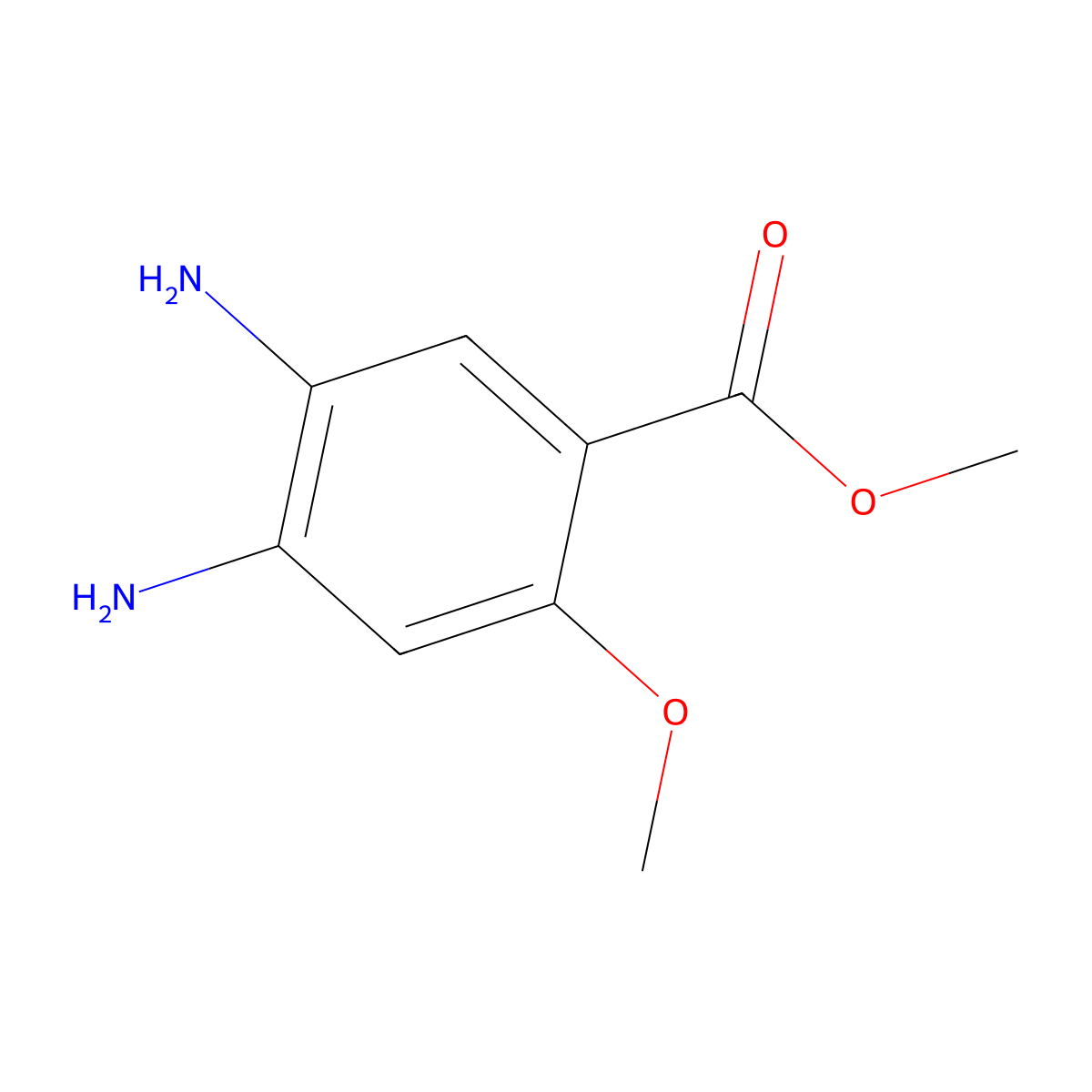 Benzoic acid, 4,5-diamino-2-methoxy-, methyl ester molecular structure, CAS 59338-85-1