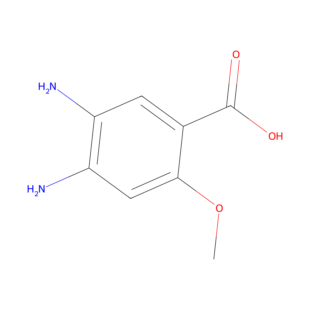 4,5-Diamino-o-anisic acid molecular structure, CAS 59338-91-9