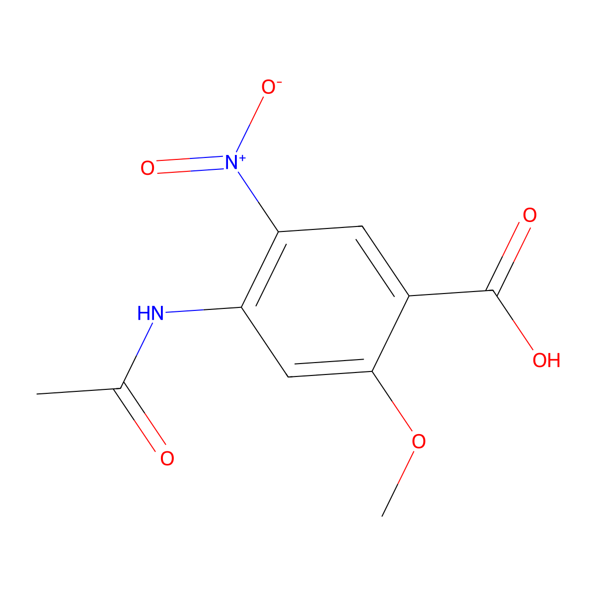 4-Acetamido-2-methoxy-5-nitrobenzoic acid molecular structure, CAS 59338-94-2