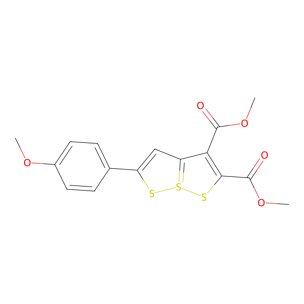 Dimethyl 5-(4-methoxyphenyl)-7lambda~4~-[1,2]dithiolo[5,1-e][1,2]dithiole-2,3-dicarboxylate molecular structure, CAS 59339-12-7