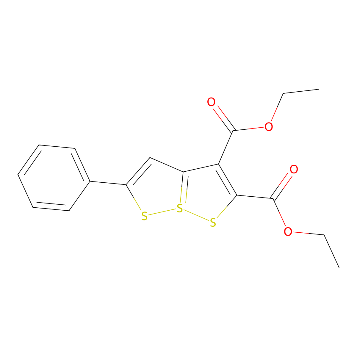 Diethyl 5-phenyl-7lambda~4~-[1,2]dithiolo[5,1-e][1,2]dithiole-2,3-dicarboxylate molecular structure, CAS 59339-16-1