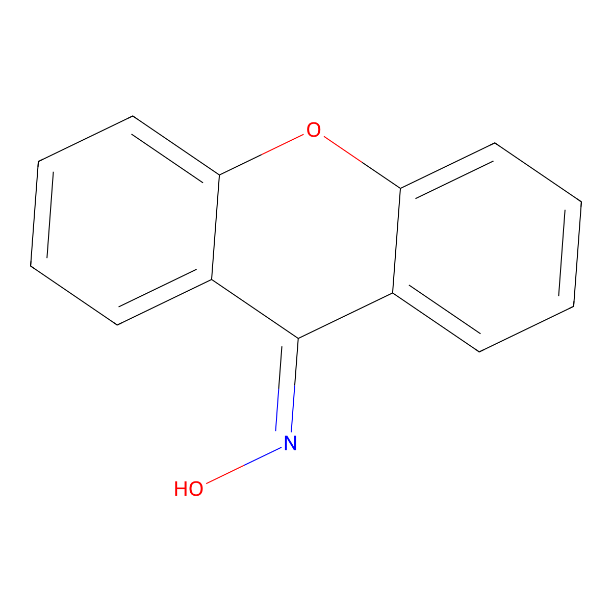 Xanthone oxime molecular structure, CAS 5934-37-2