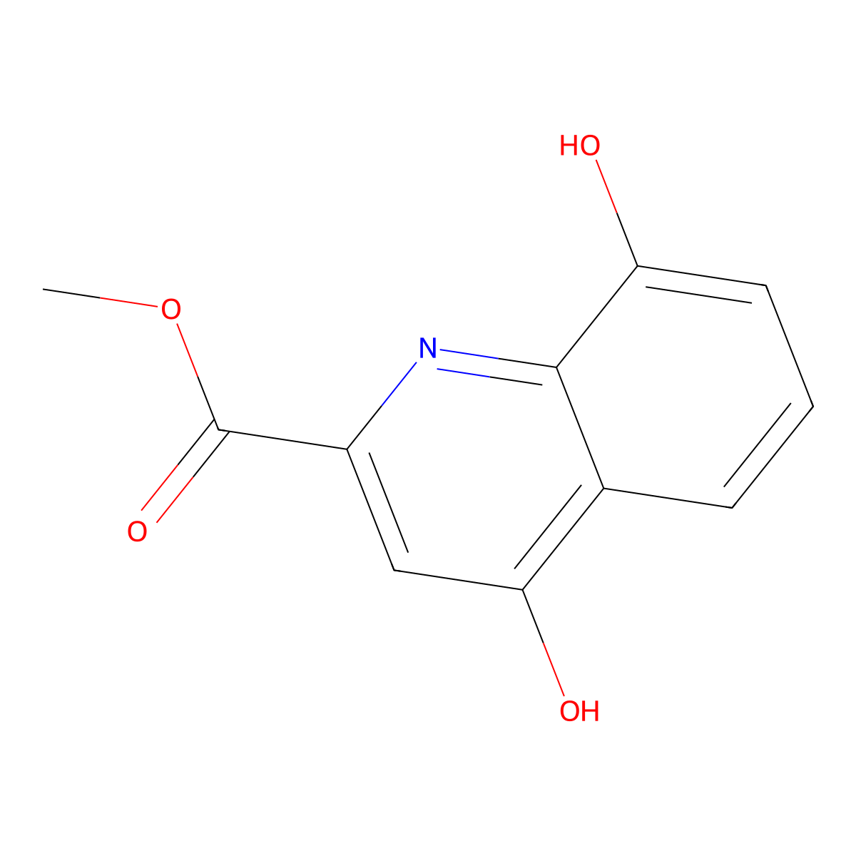 Methyl 4,8-dihydroxyquinoline-2-carboxylate molecular structure, CAS 5934-38-3