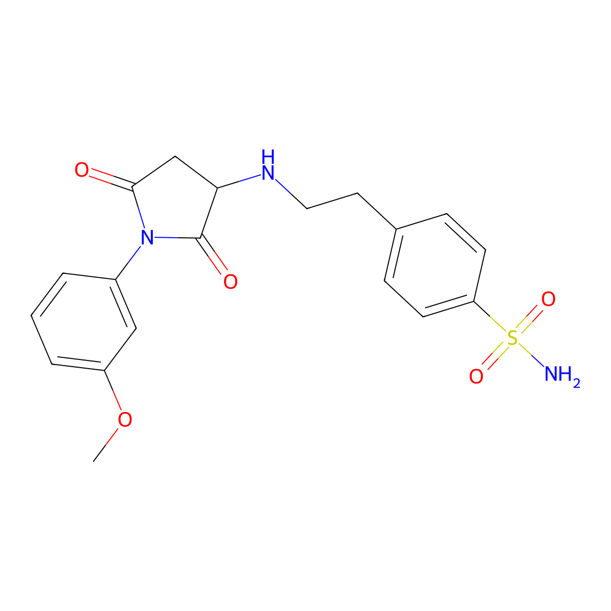 4-(2-{[1-(3-Methoxyphenyl)-2,5-dioxopyrrolidin-3-yl]amino}ethyl)benzenesulfonamide molecular structure, CAS 5934-77-0