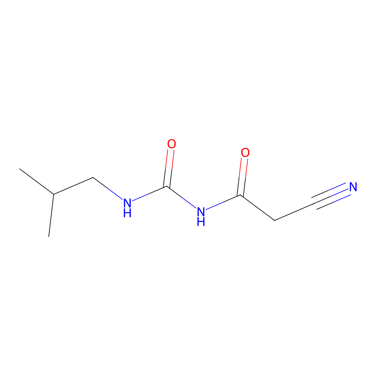 N-Cyanoacetyl-N'-isobutylurea molecular structure, CAS 59341-75-2