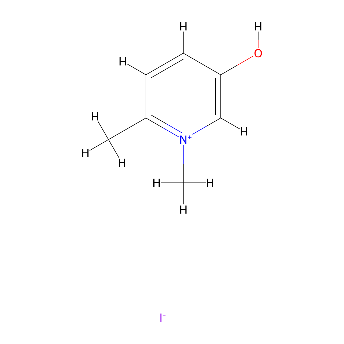 5-Hydroxy-1,2-dimethylpyridin-1-ium iodide molecular structure, CAS 59344-35-3
