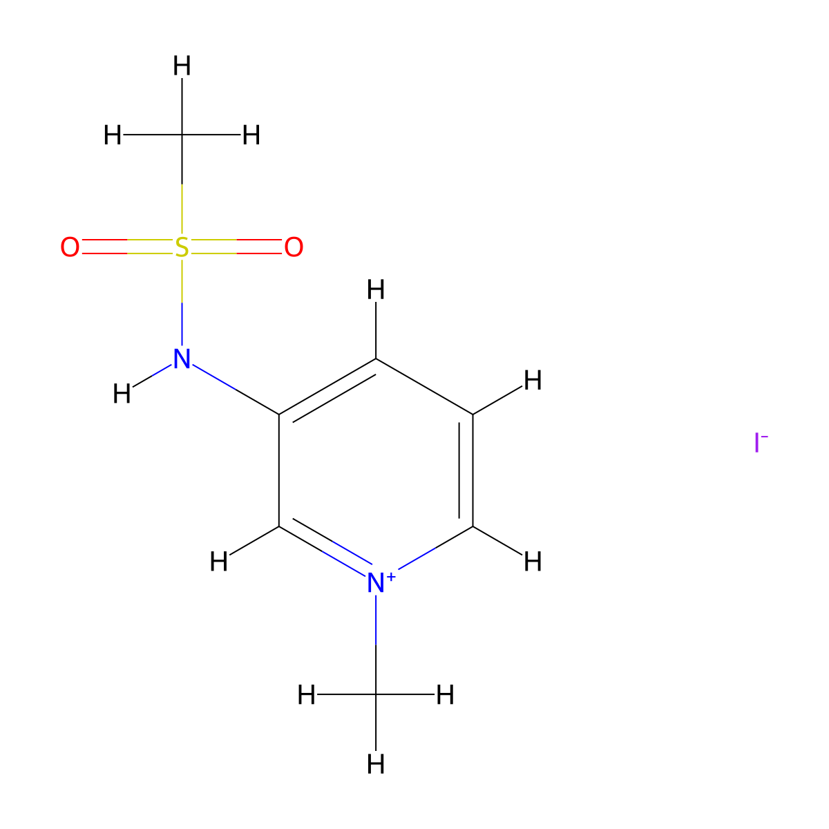 3-Methanesulfonamido-1-methylpyridin-1-ium iodide molecular structure, CAS 59344-37-5