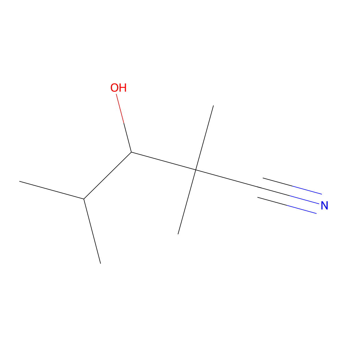 3-Hydroxy-2,2,4-trimethylvaleronitrile molecular structure, CAS 59346-56-4