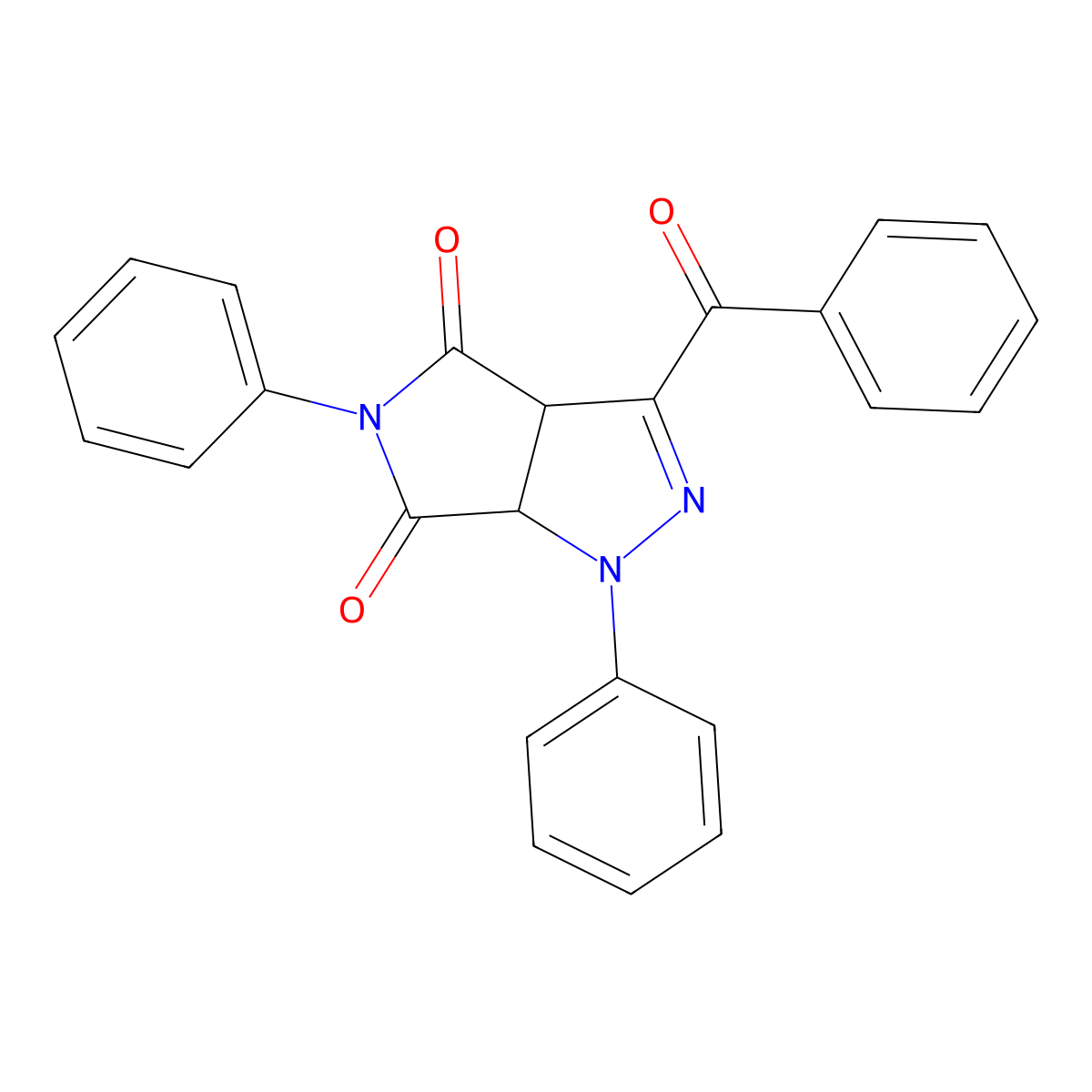 3-benzoyl-1,5-diphenyl-3a,6a-dihydropyrrolo[3,4-c]pyrazole-4,6(1H,5H)-dione molecular structure, CAS 59349-10-9