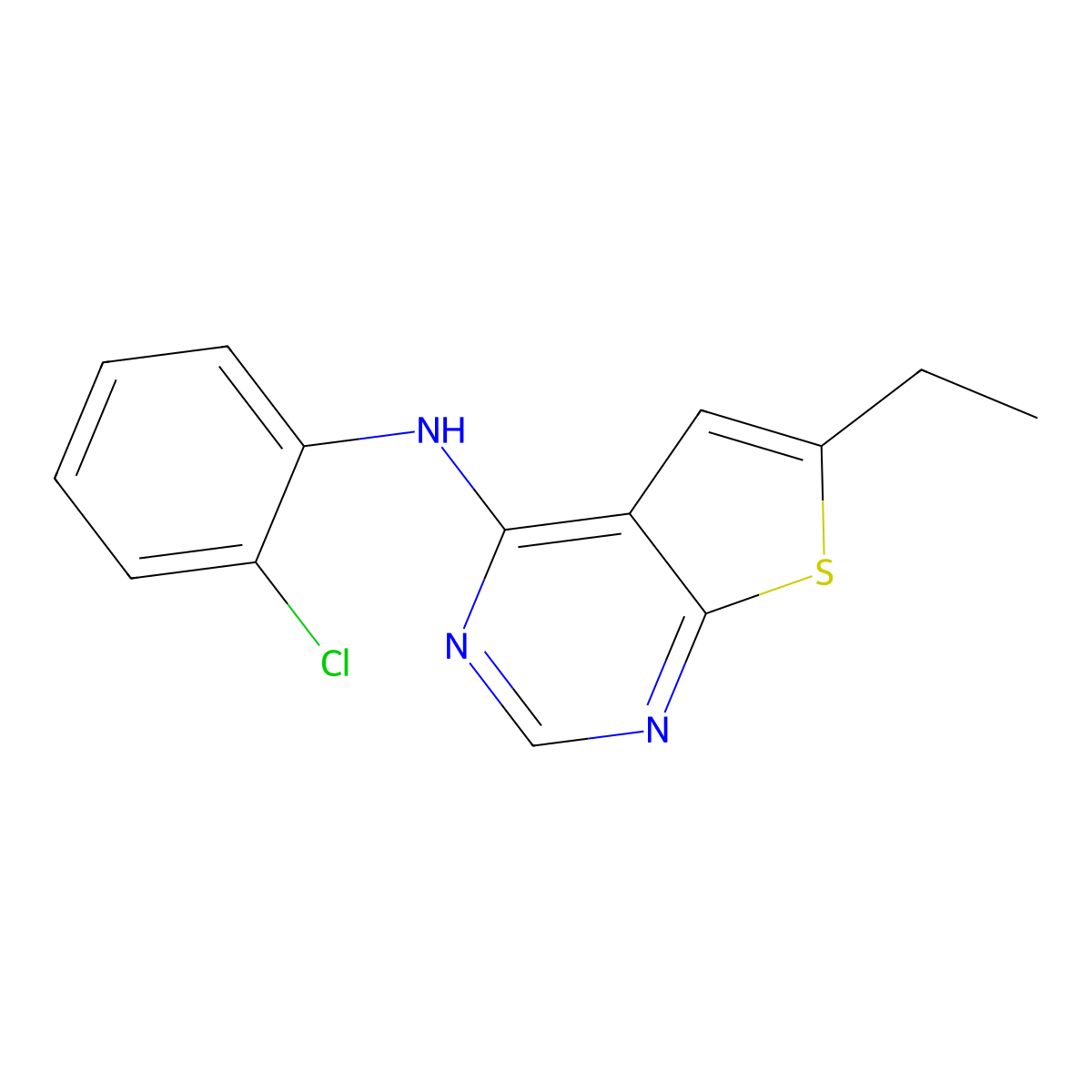 n-(2-Chlorophenyl)-6-ethylthieno[2,3-d]pyrimidin-4-amine molecular structure, CAS 5935-13-7