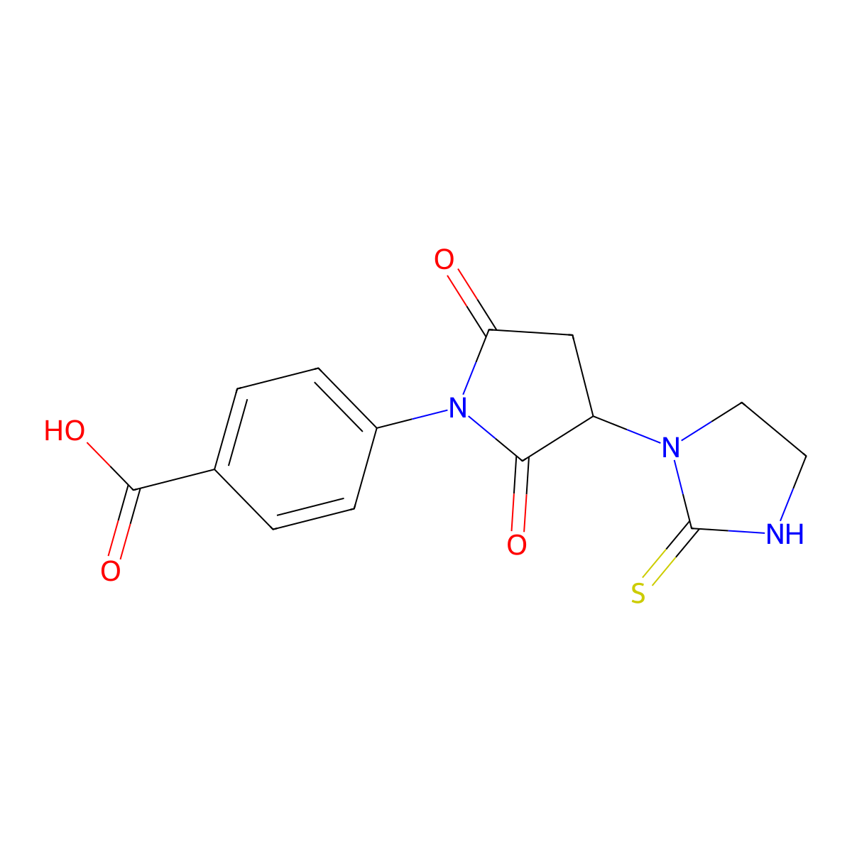 4-[2,5-dioxo-3-(2-sulfanylideneimidazolidin-1-yl)pyrrolidin-1-yl]benzoic Acid molecular structure, CAS 5935-21-7