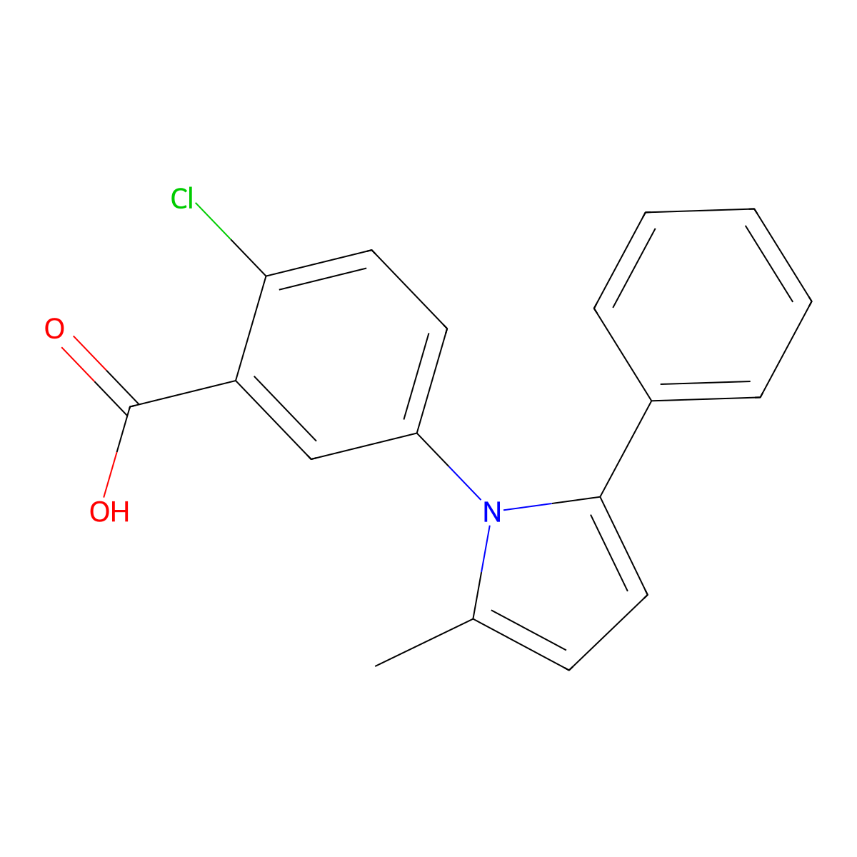 2-chloro-5-(2-methyl-5-phenyl-1H-pyrrol-1-yl)benzoic acid molecular structure, CAS 5935-48-8