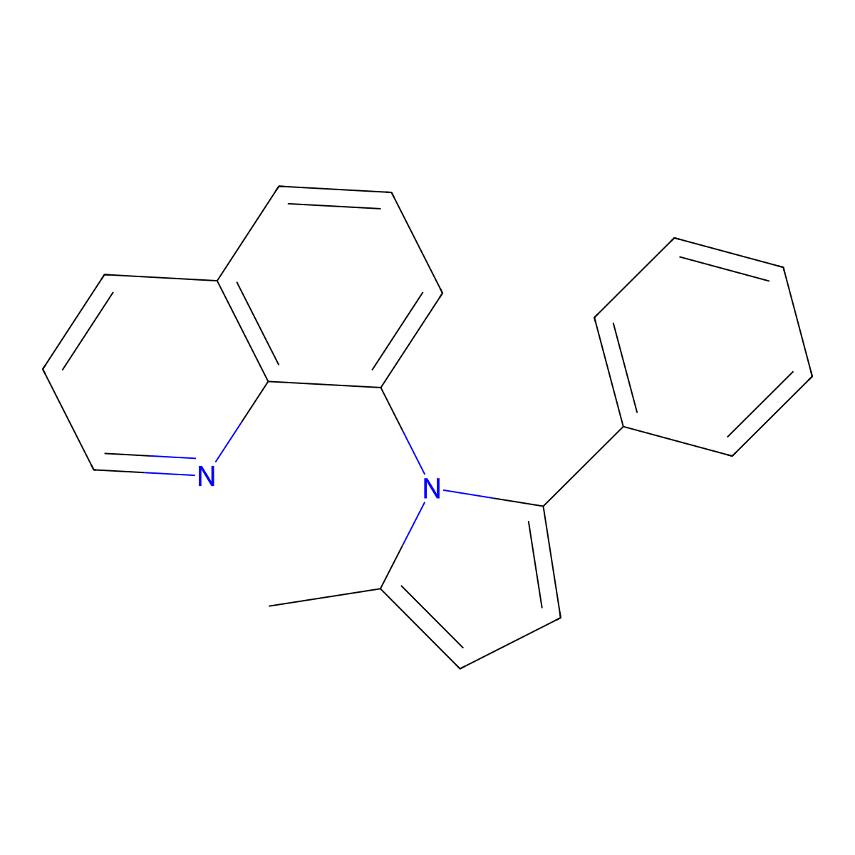 8-(2-methyl-5-phenyl-1H-pyrrol-1-yl)quinoline molecular structure, CAS 5935-54-6