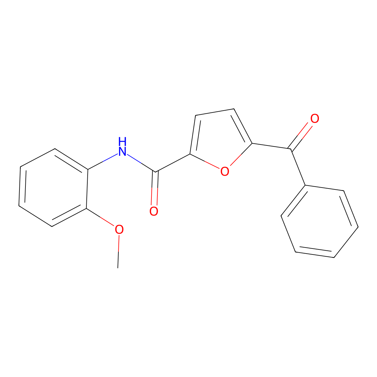 5-benzoyl-N-(2-methoxyphenyl)furan-2-carboxamide molecular structure, CAS 5935-70-6