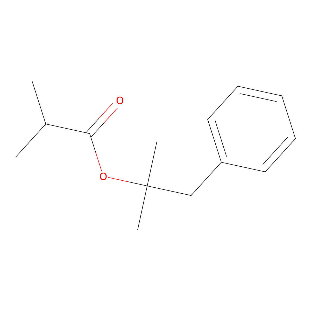 1,1-Dimethyl-2-phenylethyl isobutyrate molecular structure, CAS 59354-71-1