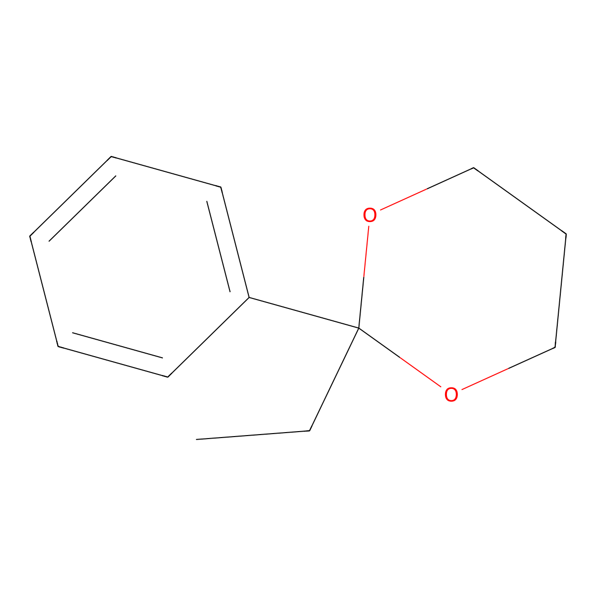 2-Ethyl-2-phenyl-1,3-dioxane molecular structure, CAS 59356-54-6