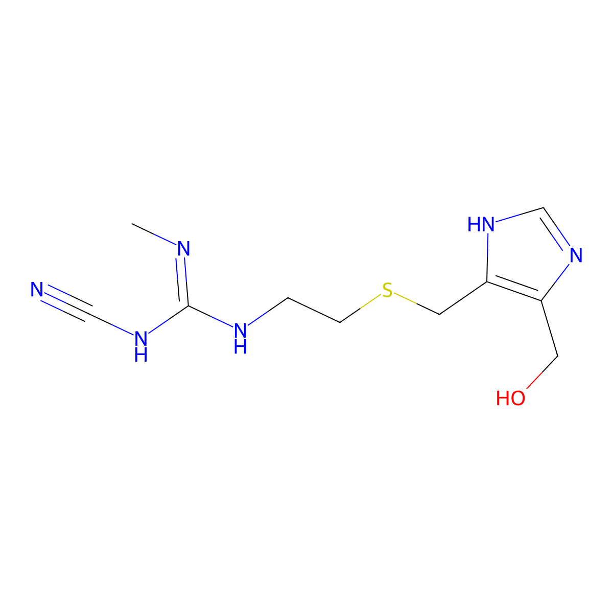 Hydroxymethyl cimetidine molecular structure, CAS 59359-50-1