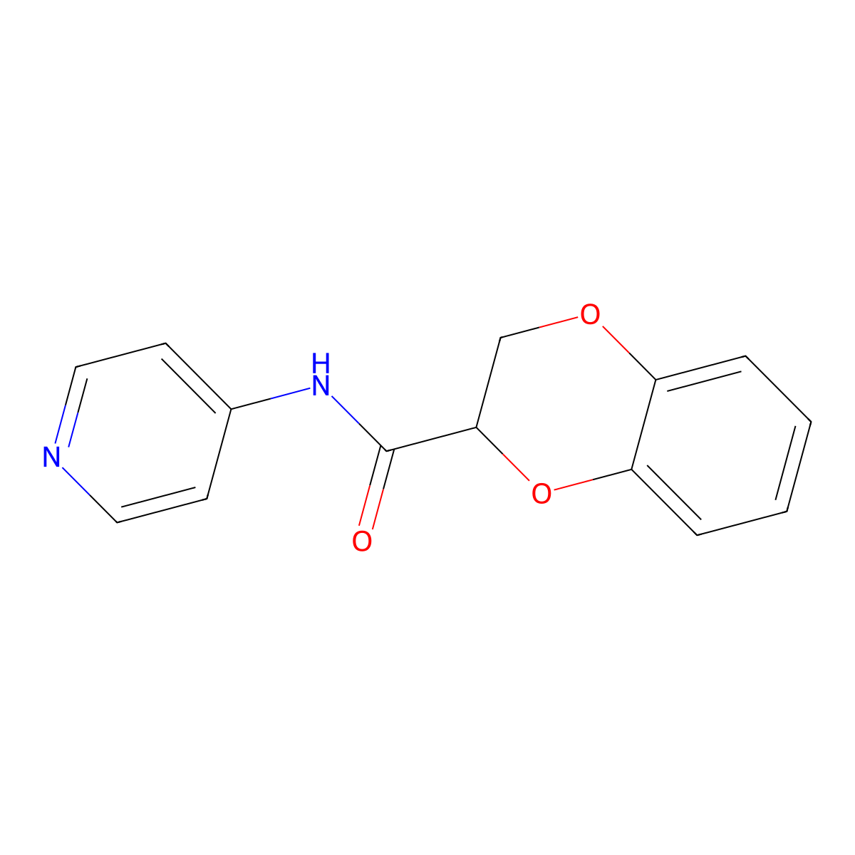 N-(Pyridin-4-yl)-2,3-dihydro-1,4-benzodioxine-2-carboxamide molecular structure, CAS 5936-50-5