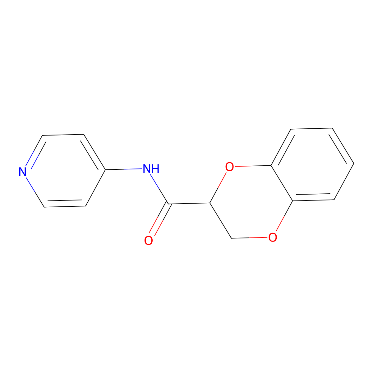 N-(Pyridin-4-yl)-2,3-dihydro-1,4-benzodioxine-2-carboxamide molecular structure, CAS 5936-50-5