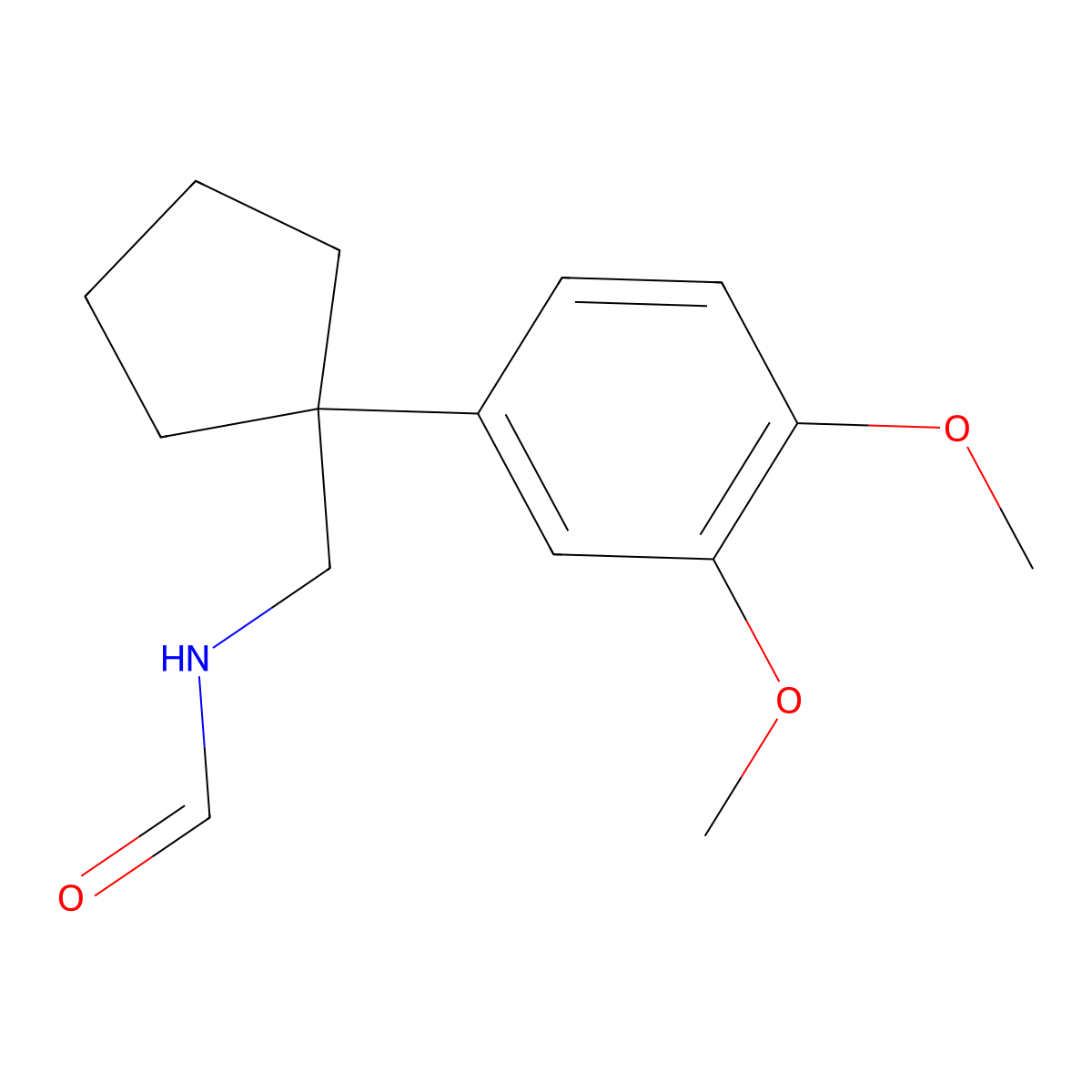 N-[[1-(3,4-dimethoxyphenyl)cyclopentyl]methyl]formamide molecular structure, CAS 5936-51-6