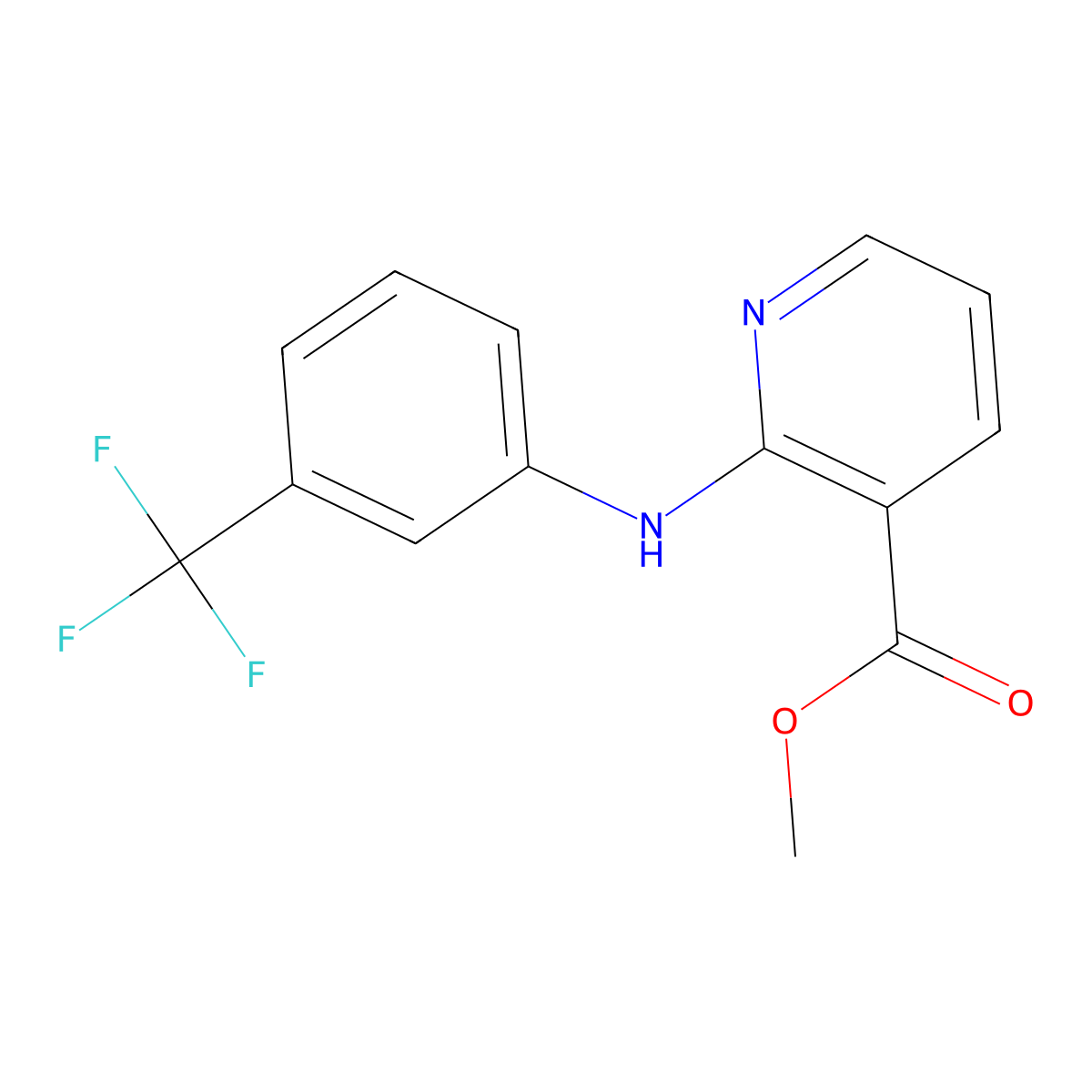 Methyl 2-[3-(trifluoromethyl)anilino]nicotinate molecular structure, CAS 59361-45-4