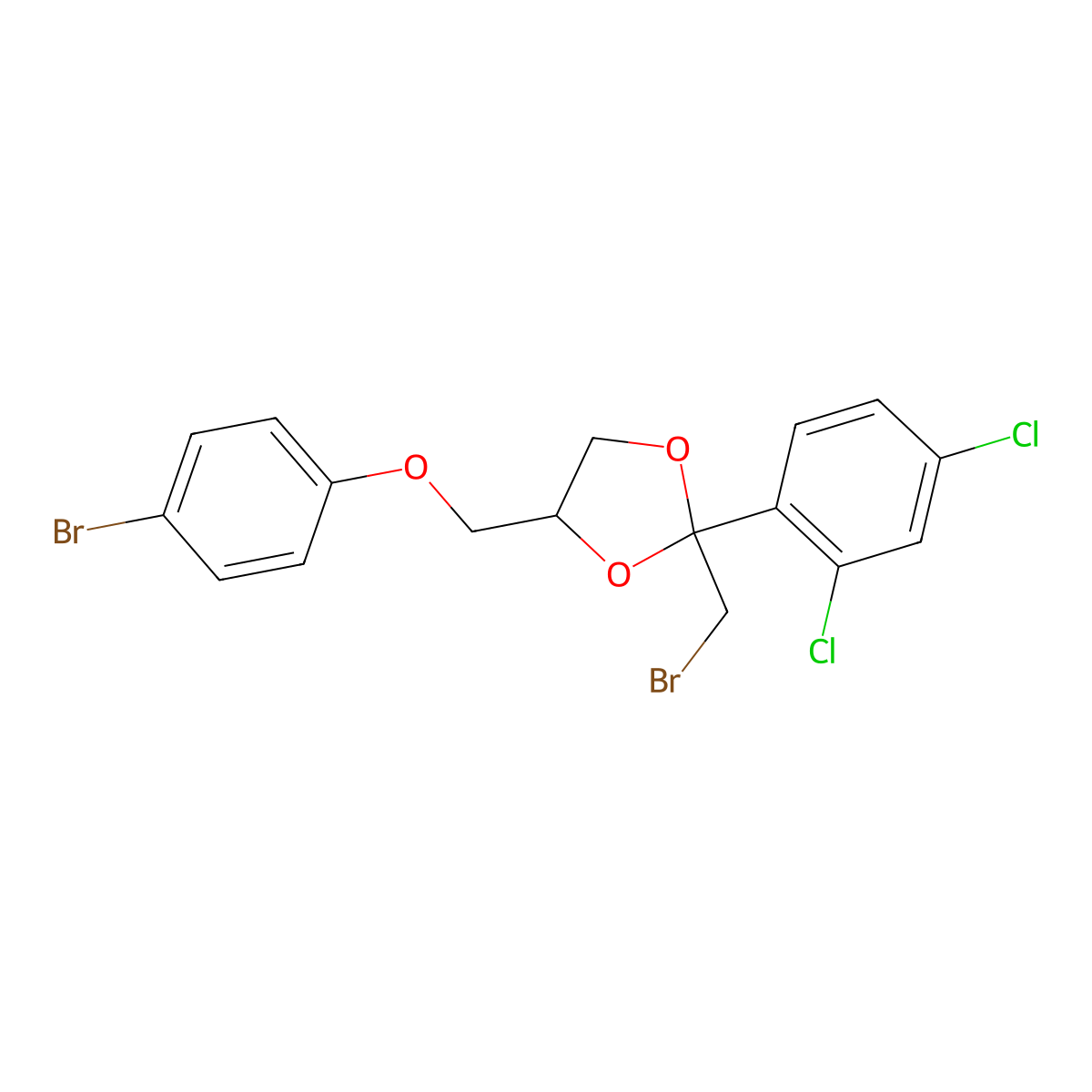 2-(Bromomethyl)-4-[(4-bromophenoxy)methyl]-2-(2,4-dichlorophenyl)-1,3-dioxolane molecular structure, CAS 59363-05-2
