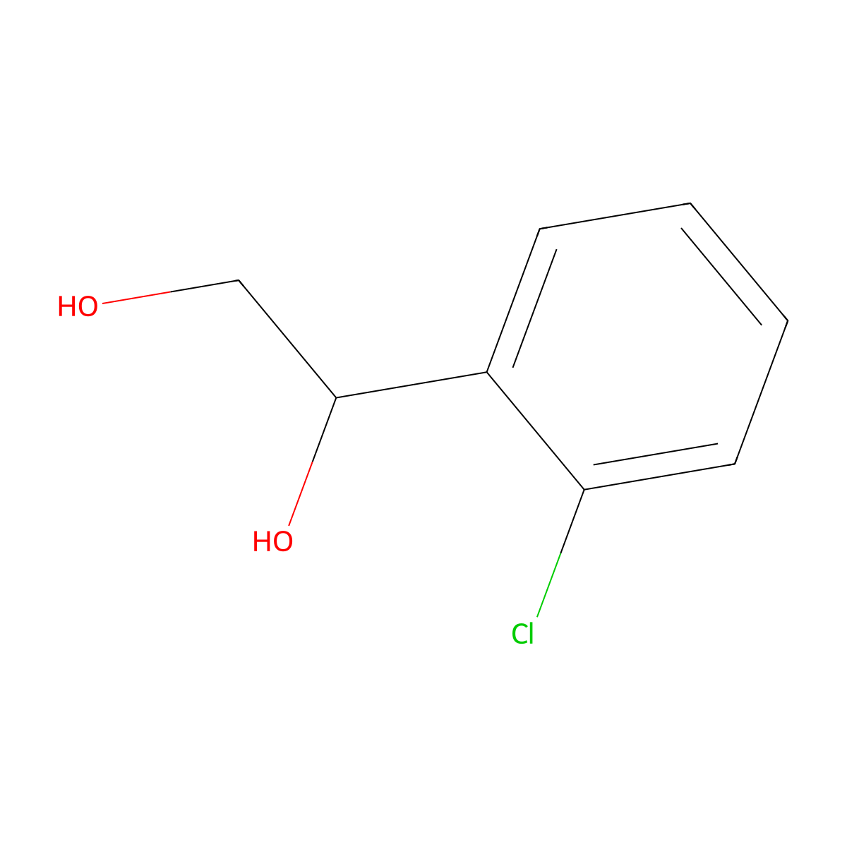 1-(2-Chlorophenyl)ethane-1,2-diol molecular structure, CAS 59365-60-5