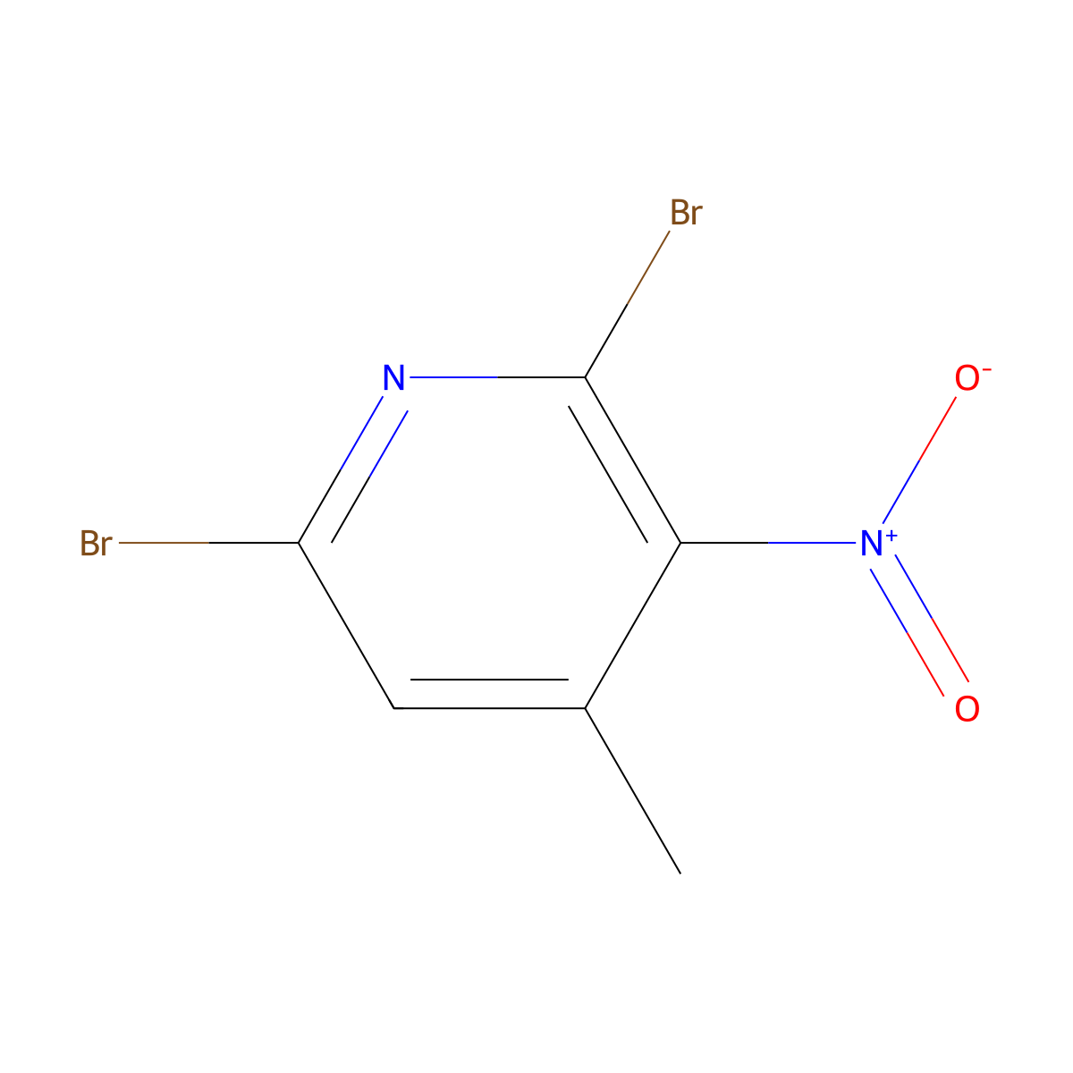 2,6-Dibromo-4-methyl-3-nitropyridine molecular structure, CAS 593671-26-2