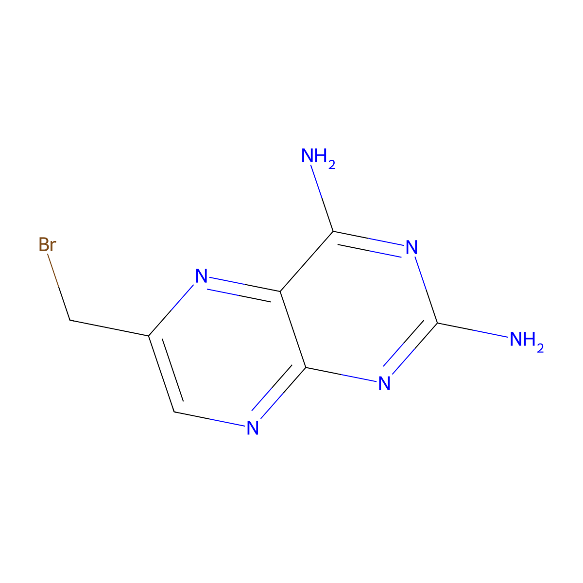 6-Bromomethyl-2,4-pteridinediamine molecular structure, CAS 59368-16-0
