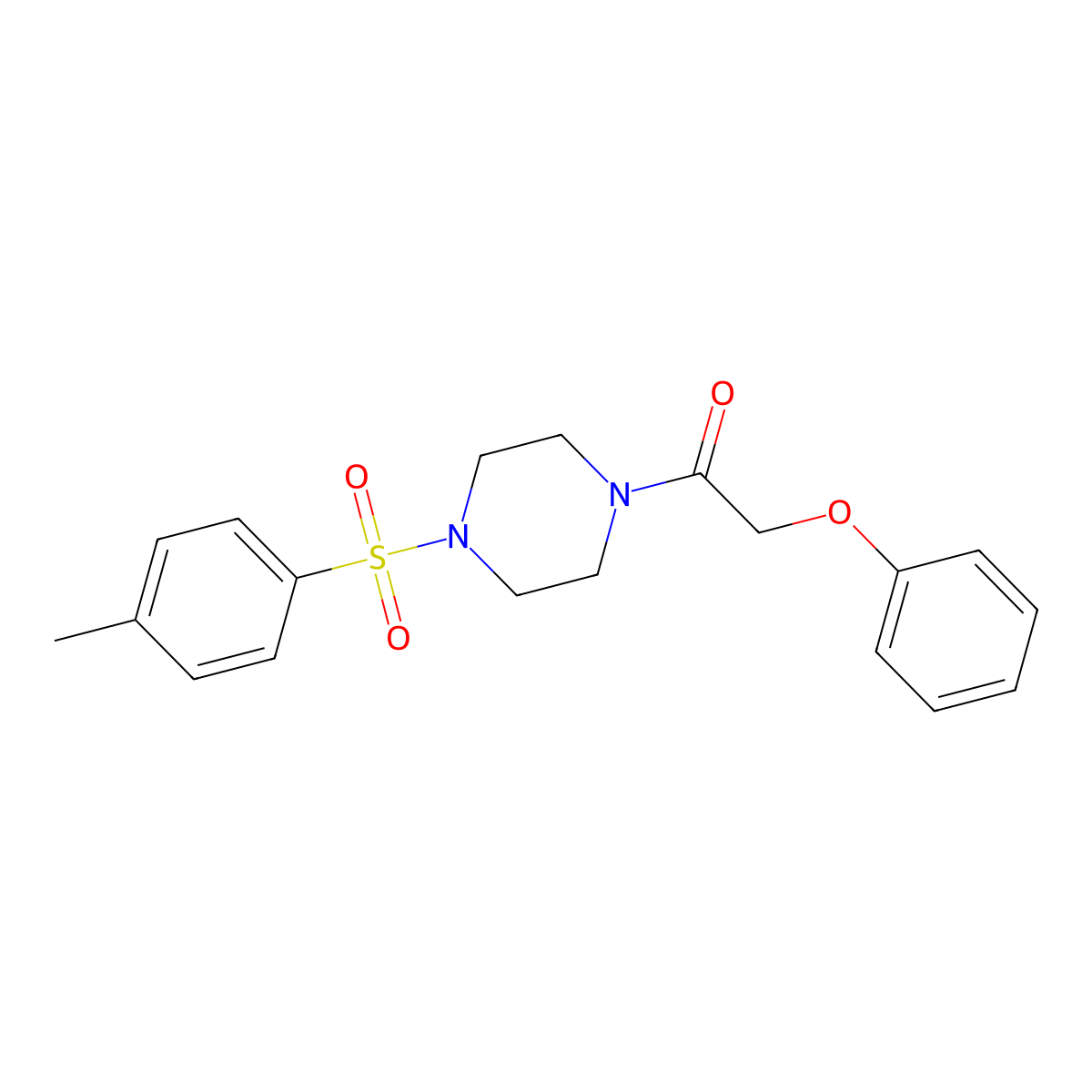 1-[4-(4-Methylbenzene-1-sulfonyl)piperazin-1-yl]-2-phenoxyethan-1-one molecular structure, CAS 5937-06-4