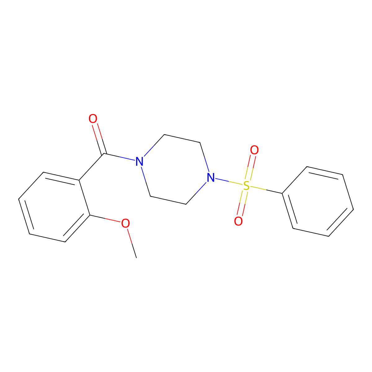 1-(2-Methoxybenzoyl)-4-(phenylsulfonyl)piperazine molecular structure, CAS 5937-13-3