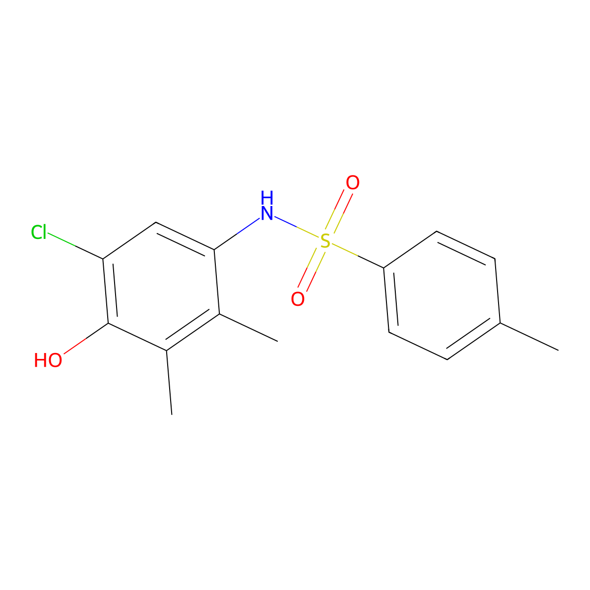 N-(5-Chloro-4-hydroxy-2,3-dimethyl-phenyl)-4-methyl-benzenesulfonamide molecular structure, CAS 5937-25-7