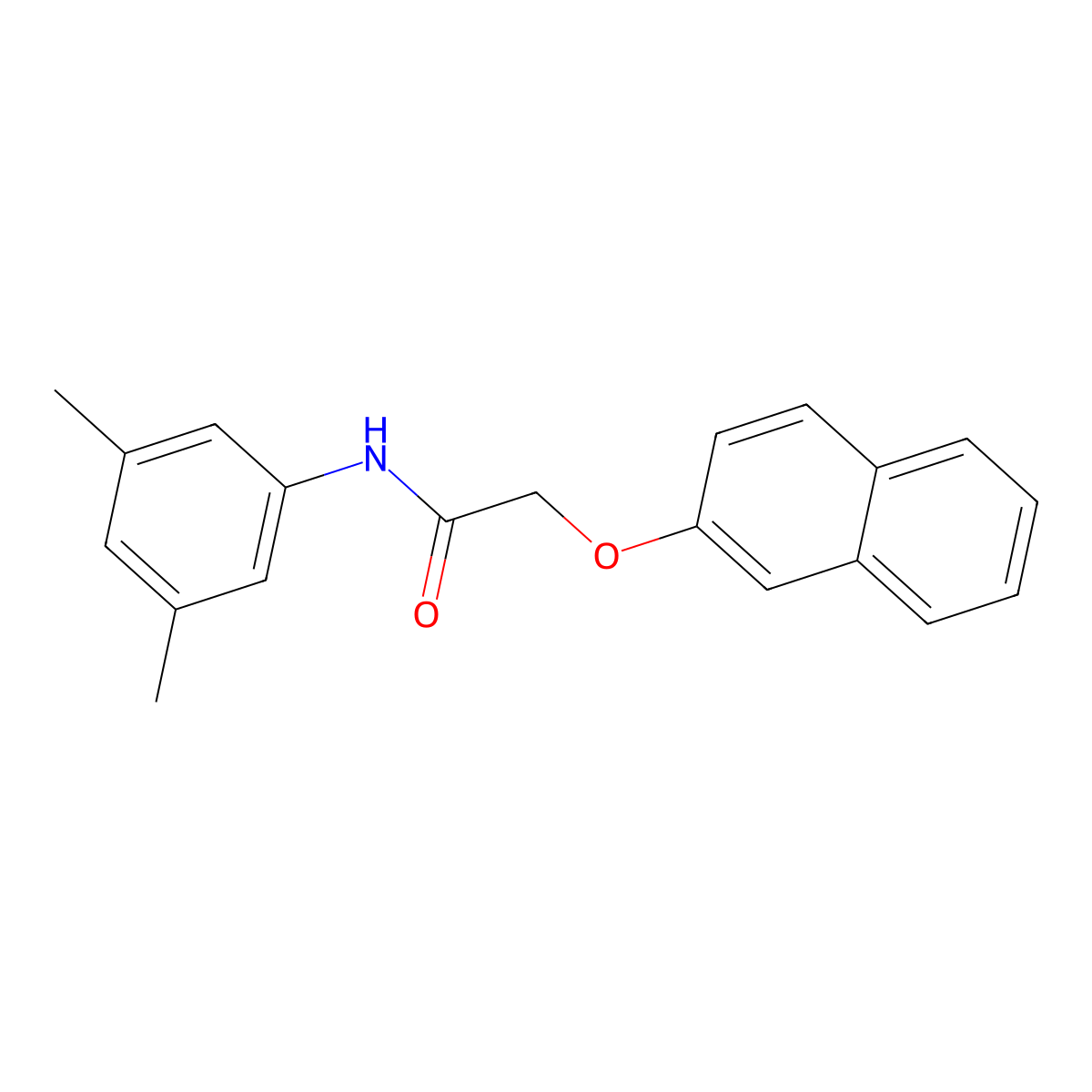 N-(3,5-dimethylphenyl)-2-(2-naphthyloxy)acetamide molecular structure, CAS 5937-32-6