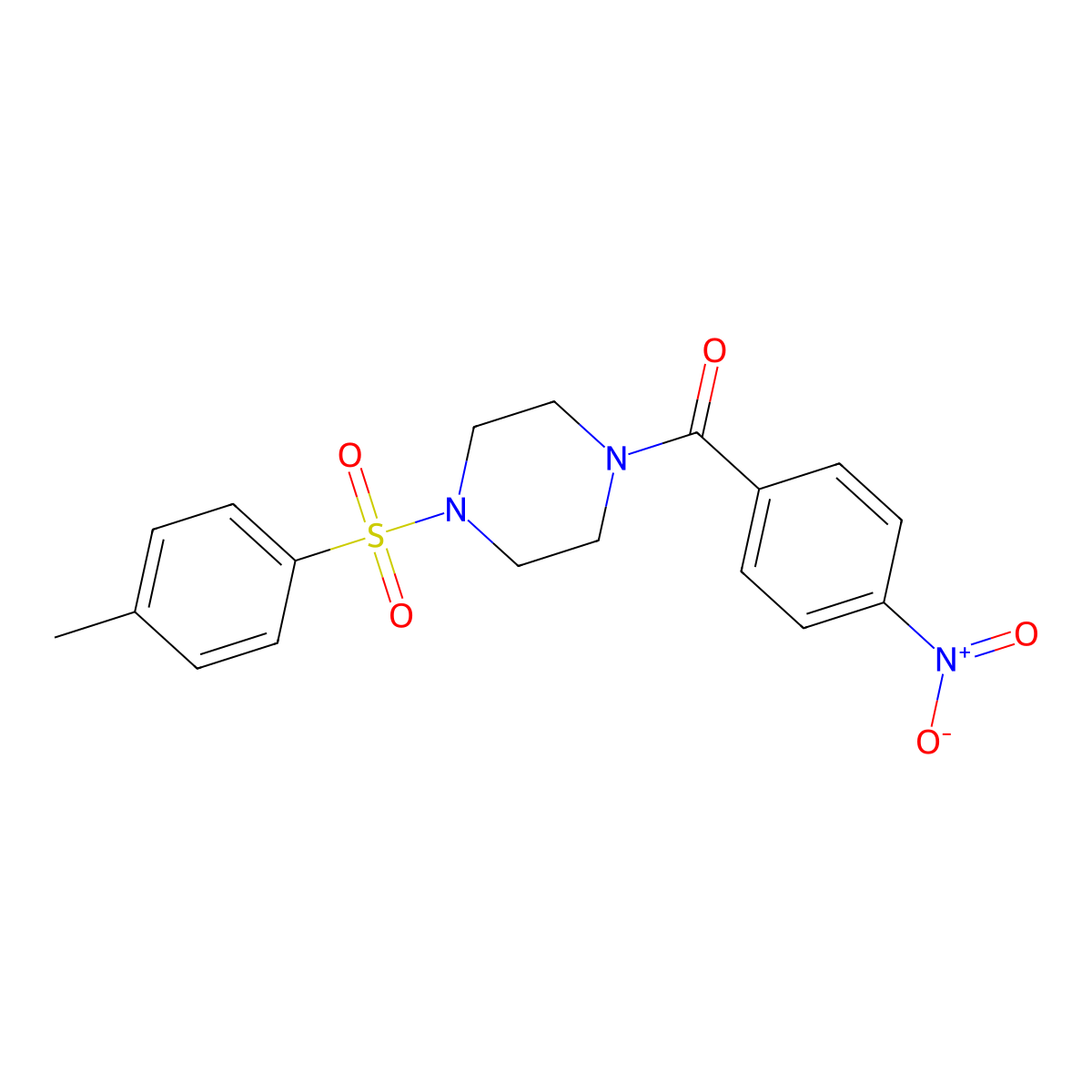 [4-(4-Methylbenzene-1-sulfonyl)piperazin-1-yl](4-nitrophenyl)methanone molecular structure, CAS 5937-81-5