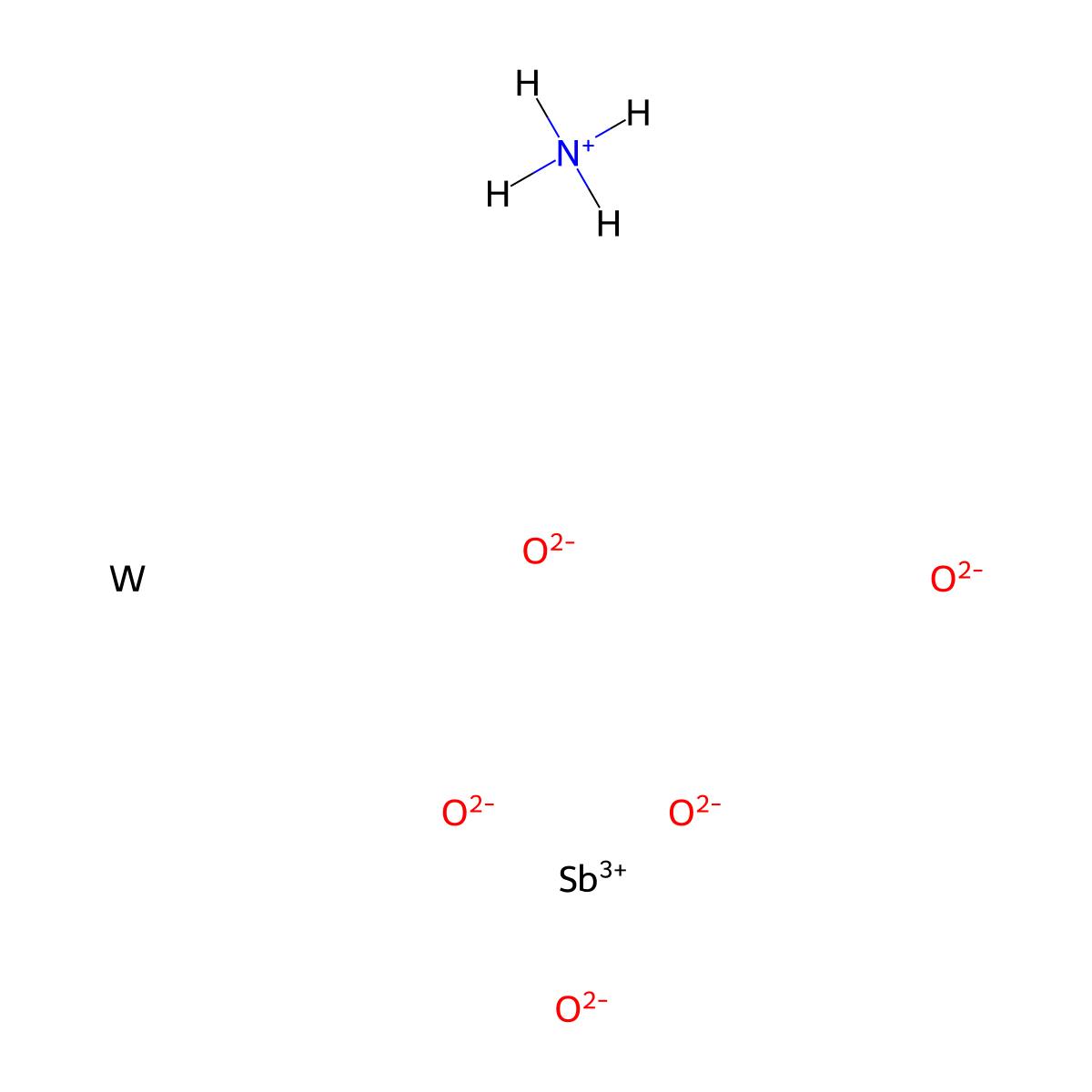 Ammonium antimony tungsten oxide molecular structure, CAS 59372-48-4