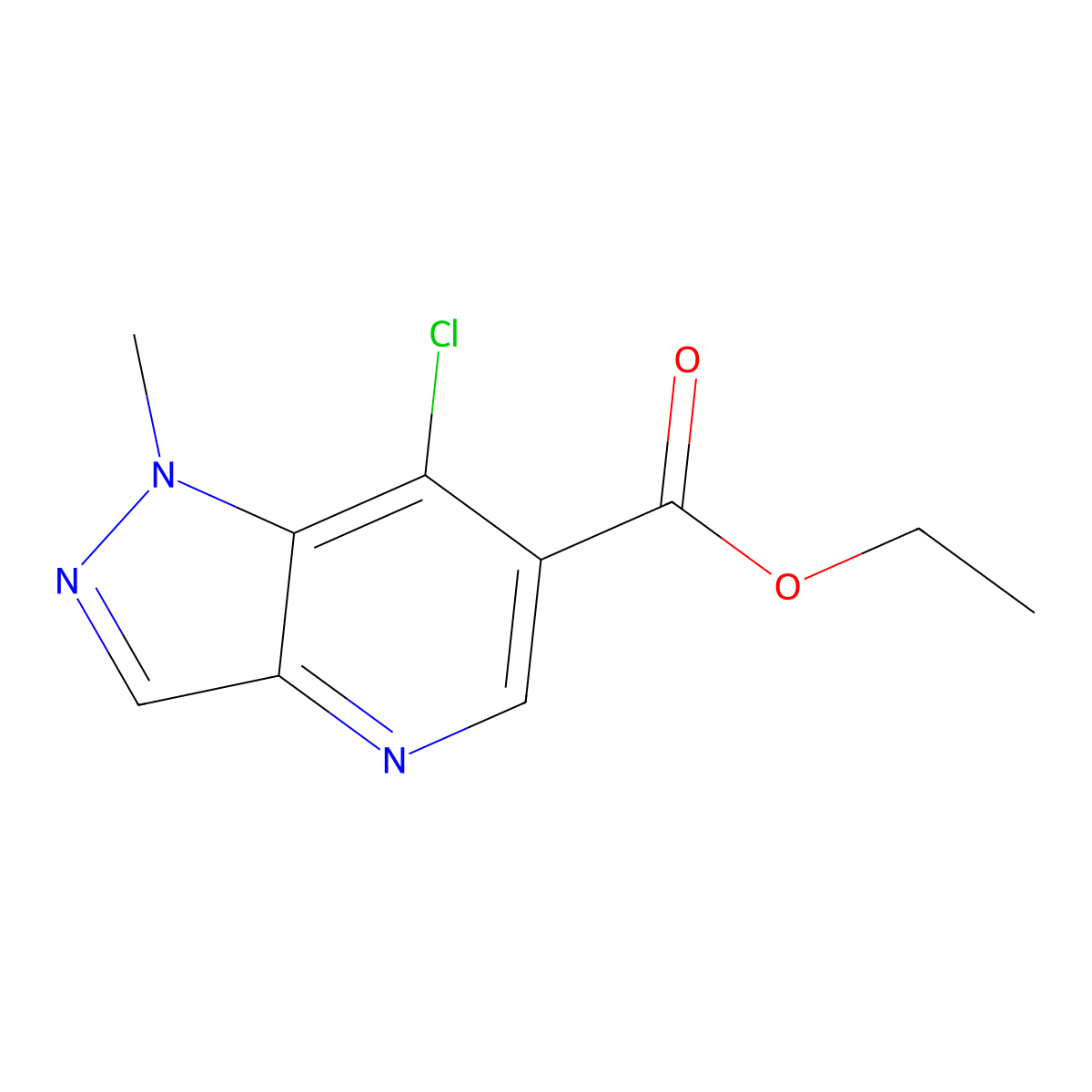 ethyl 7-chloro-1-methyl-1H-pyrazolo(4,3-b)pyridine-6-carboxylate molecular structure, CAS 59376-48-6