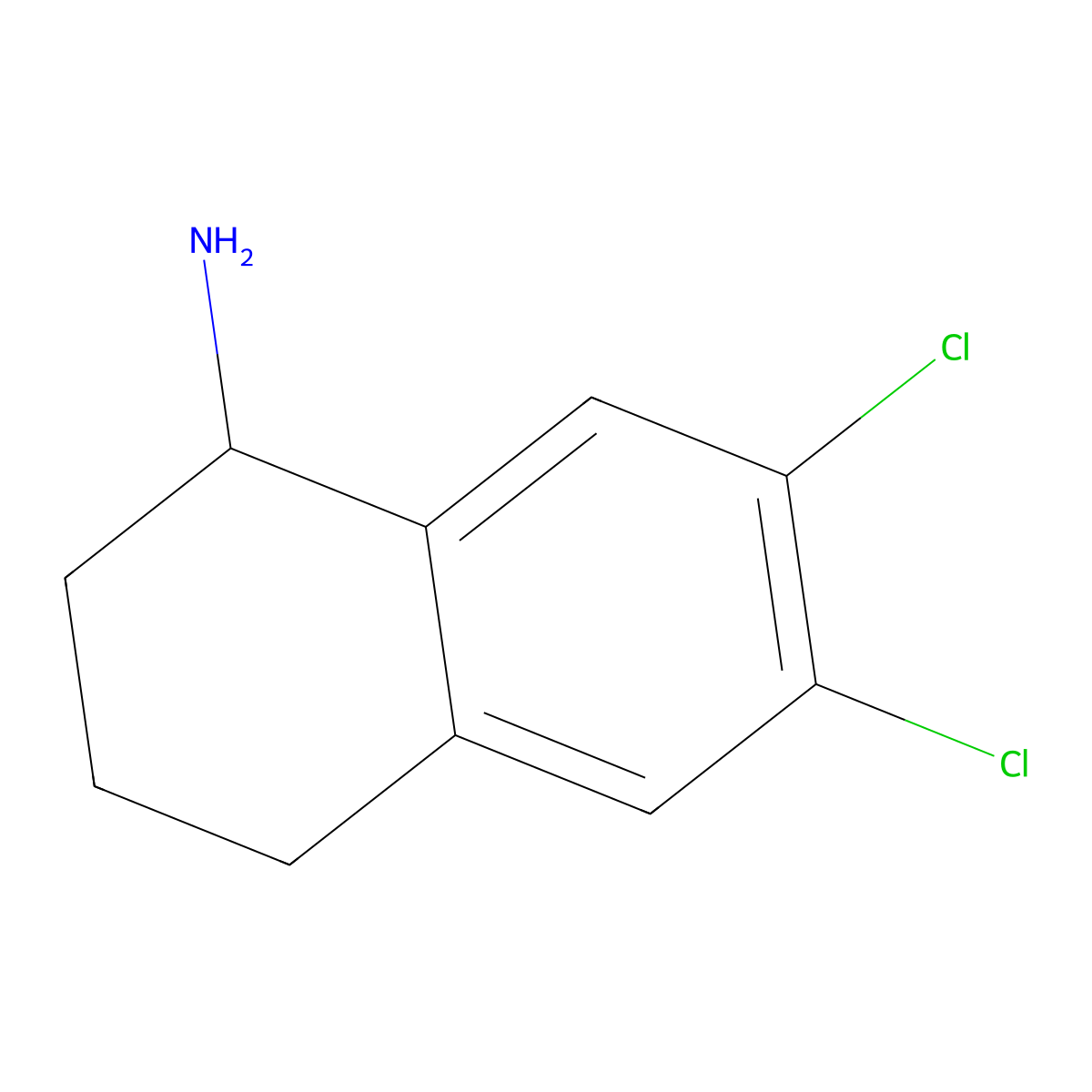 6,7-Dichloro-1,2,3,4-tetrahydronaphthalen-1-amine molecular structure, CAS 59376-83-9