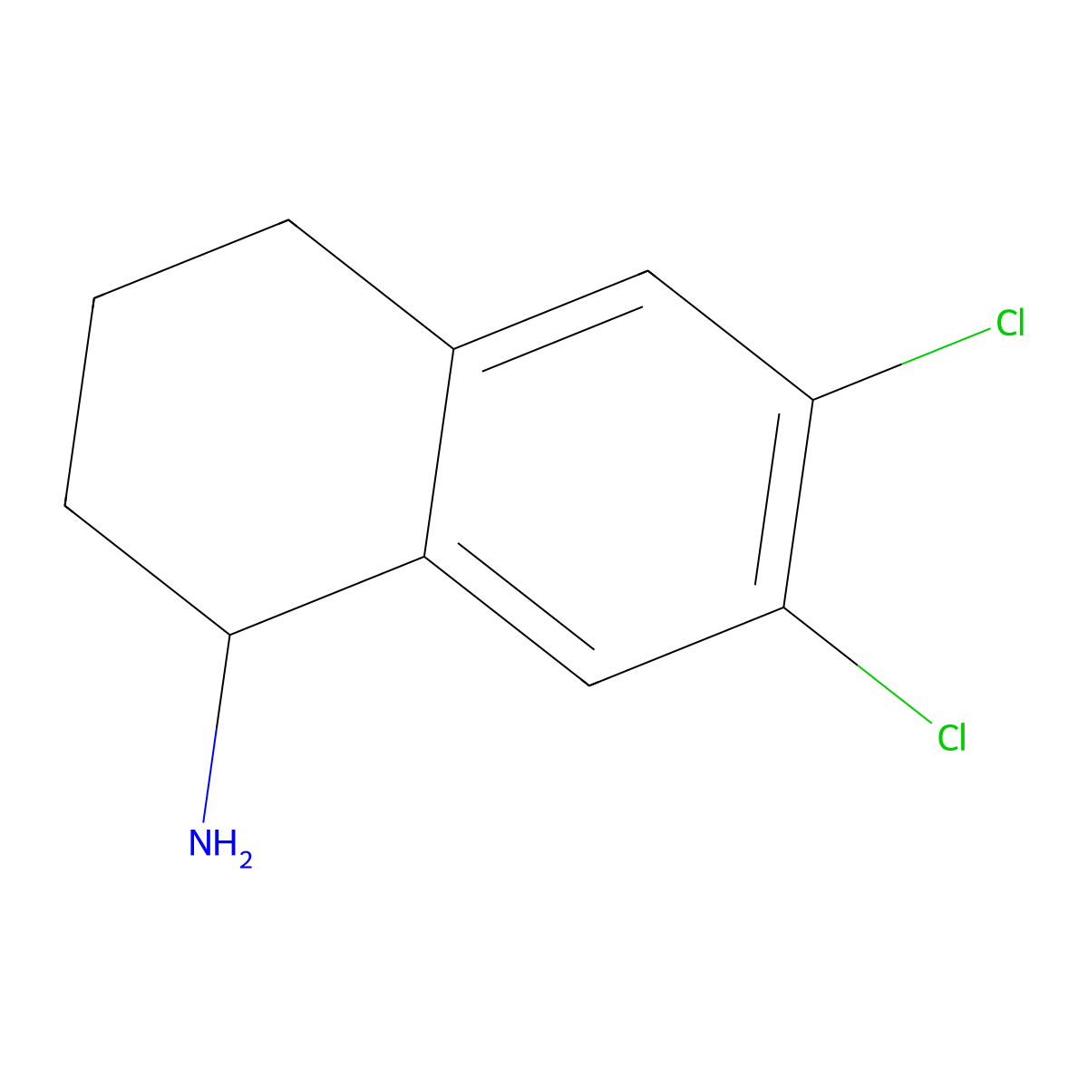 6,7-Dichloro-1,2,3,4-tetrahydronaphthalen-1-amine molecular structure, CAS 59376-83-9