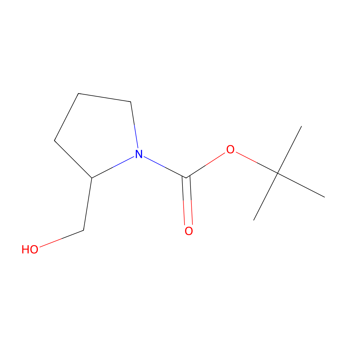 N-(tert-Butoxycarbonyl)-D-prolinol molecular structure, CAS 59378-81-3