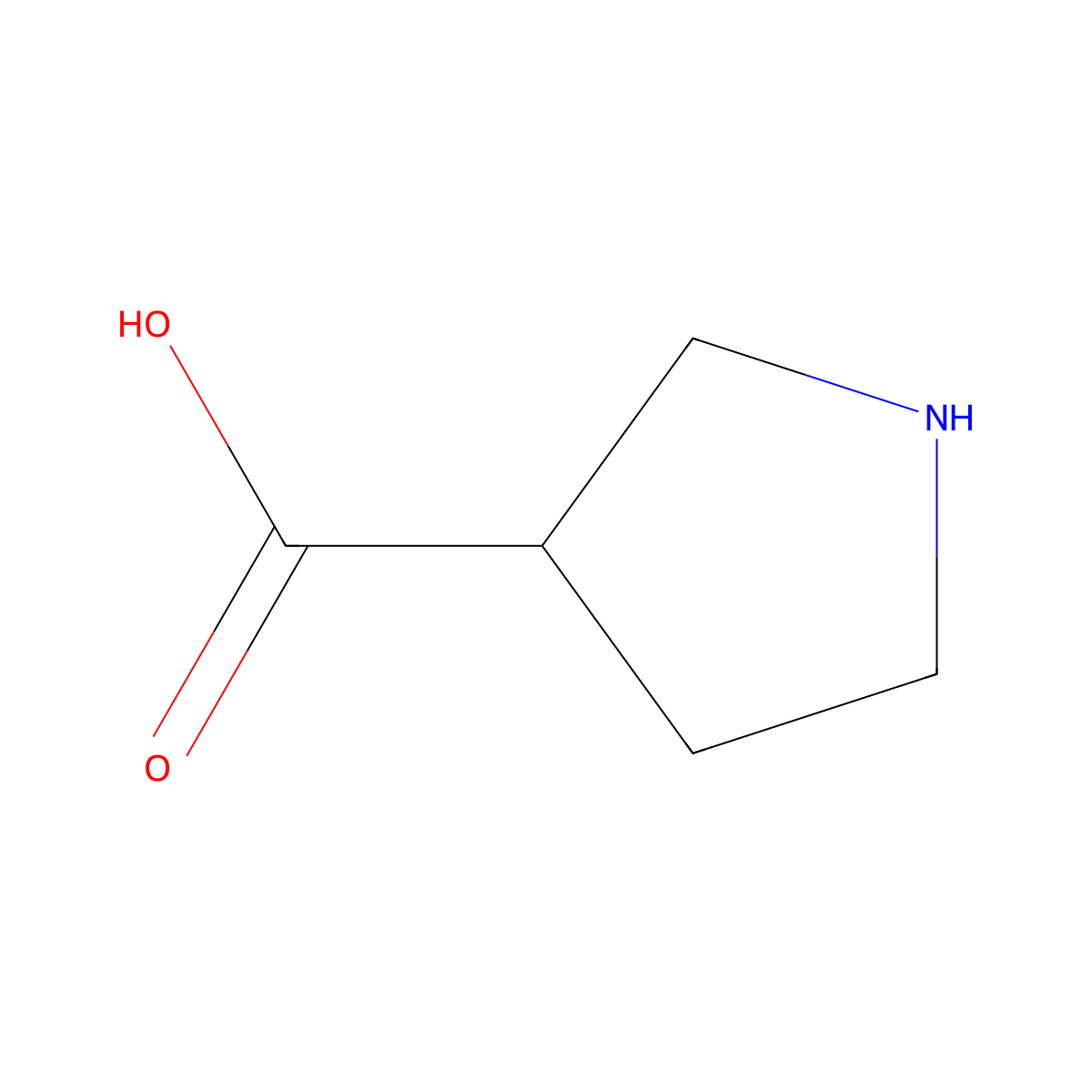 3-Pyrrolidinecarboxylic acid molecular structure, CAS 59378-87-9