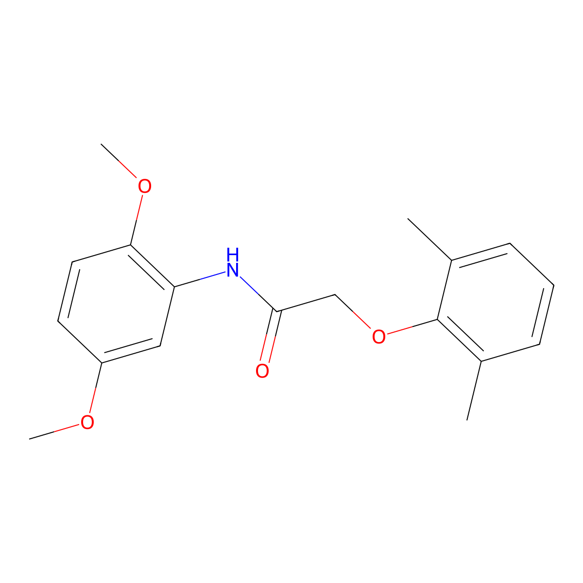 n-(2,5-Dimethoxyphenyl)-2-(2,6-dimethylphenoxy)acetamide molecular structure, CAS 5938-36-3