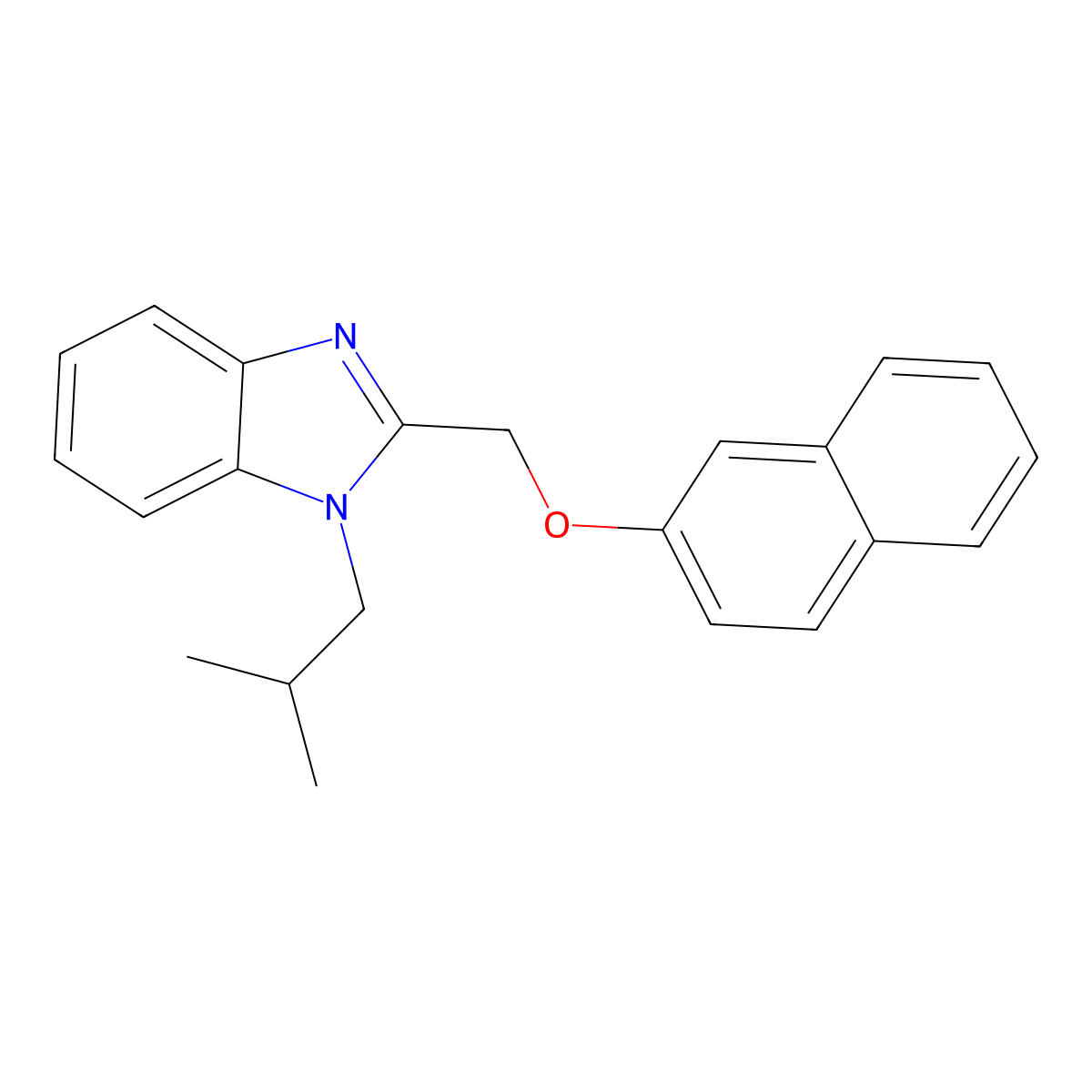 1-Isobutyl-2-[(2-naphthyloxy)methyl]-1h-benzimidazole molecular structure, CAS 5938-65-8