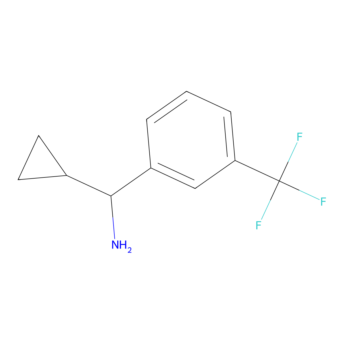 Cyclopropyl(3-(trifluoromethyl)phenyl)methanamine molecular structure, CAS 59382-27-3