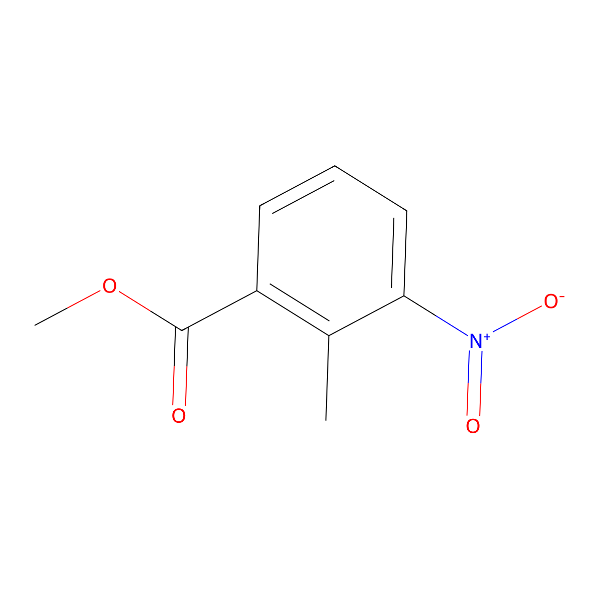 Methyl 2-methyl-3-nitrobenzoate molecular structure, CAS 59382-59-1